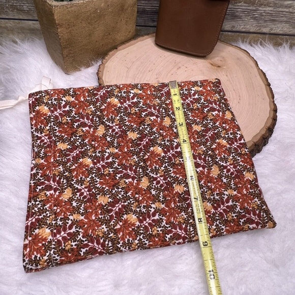 Fall Autumn Foliage Leaves Print Planner Cotton Drawstring Pouch Hobonichi - Picture 9 of 11